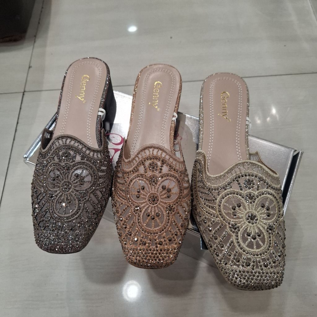 Sandal Pesta Wanita Tinggi hak -/+ 3cm Brand GENNY ORI