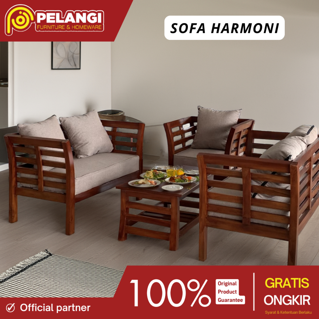 Sofa harmoni 5 Seater l Set Kursi Jati l Sofa Kayu Jati l Kursi Jati