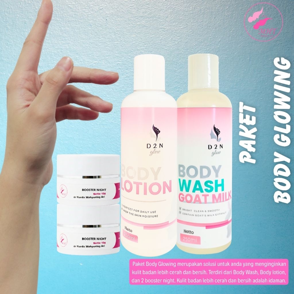 Paket Body Glowing bikin kulit badan glowing hand body glowing sabun glowing booster glowing