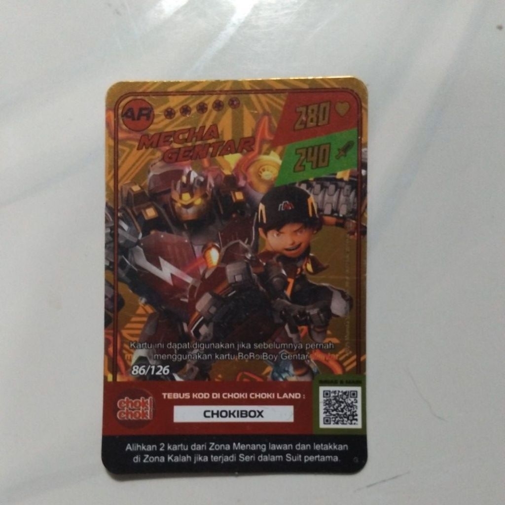 kartu boboiboy mecha gentar