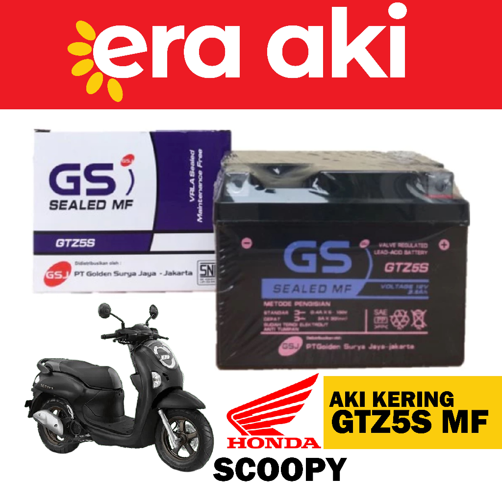 Aki Motor Honda Scoopy GTZ5S Aki Kering Accu Kering MF