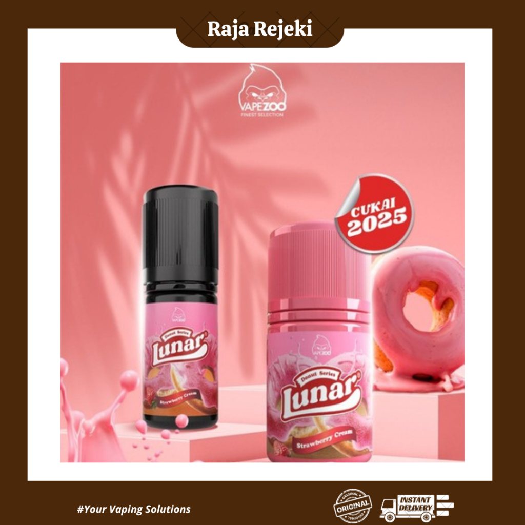LUNAR DONUT SREAWBERRY CREAM SERIES FREEBASE 60ML BY VAPE ZOO 100% AUTHENTIC