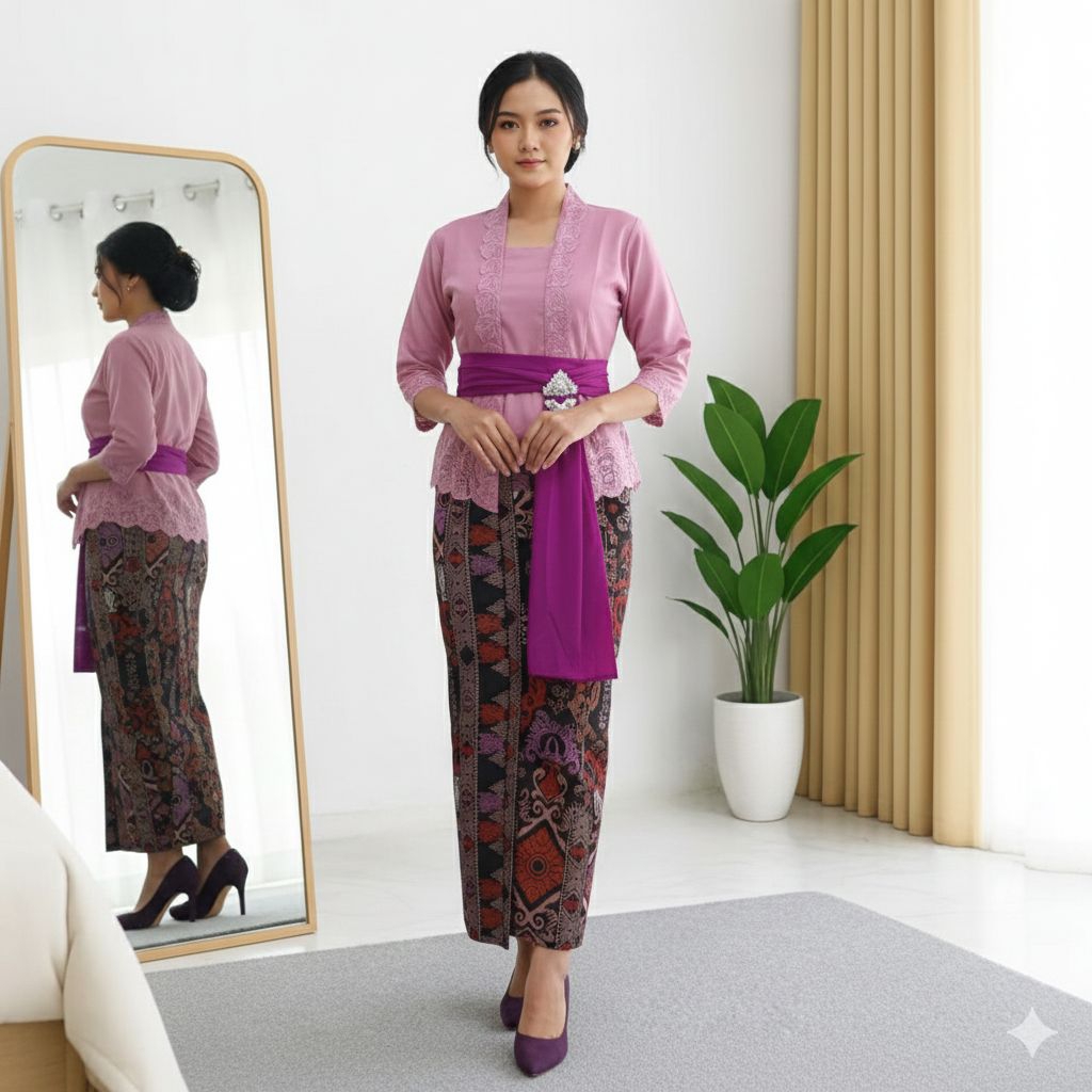 { Toko.Sky } Setelan Kebaya Kutubaru Bali/Setelan Kebaya Selendang Bali/Kebaya Wisuda Modern