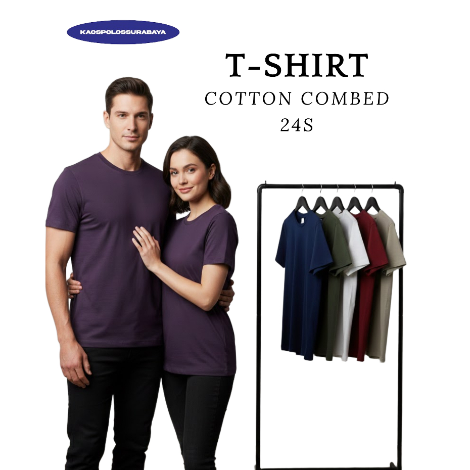 [KAOSPOLOS DEWASA] LENGAN PENDEK WARNA UNGU TUA KAIN COTTON COMBED 24S UKURAN (S) REGULAR - KAOSPOLO