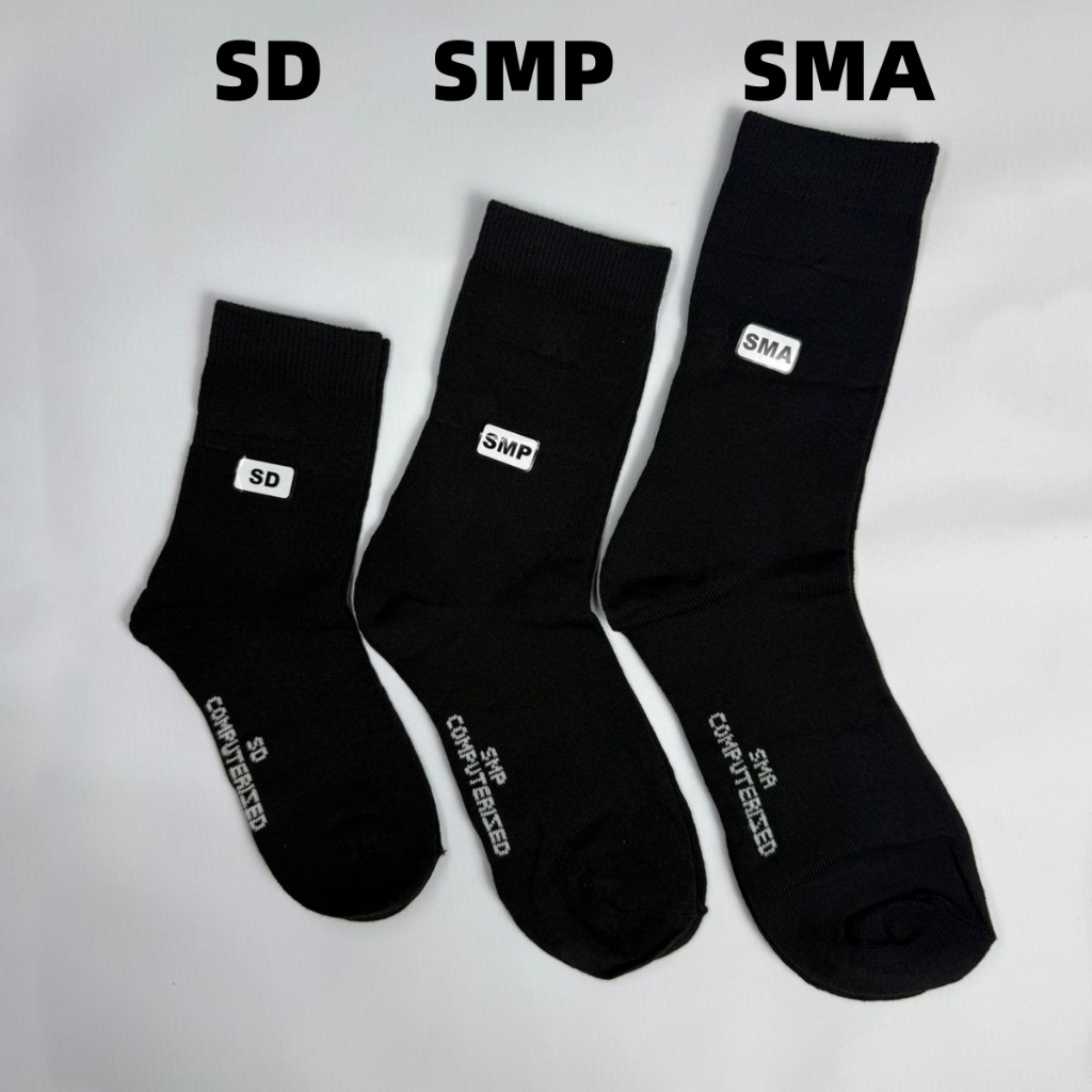 kaos kaki sekolah hitam polos SD DMP SMA
