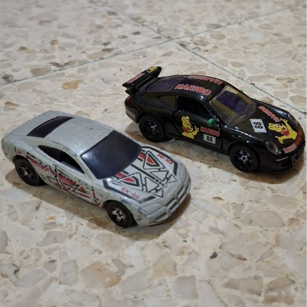 Take All murah diecast SIKU Porsche 911 Carrera S Haribo & Hot Wheels jadul Dodge Charger R/T Concep