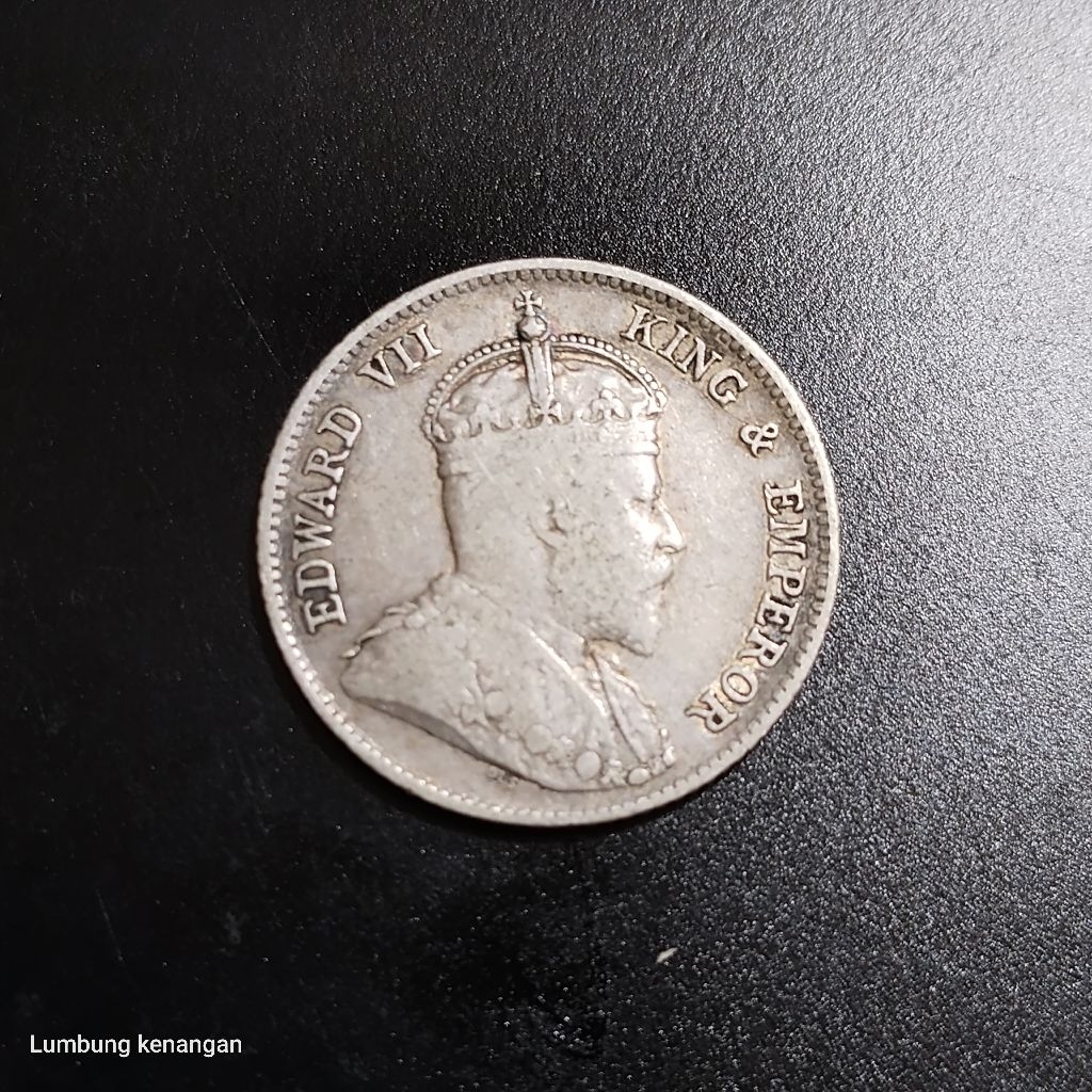 koin silver Edward VII 10 Sen Hongkong koin perak