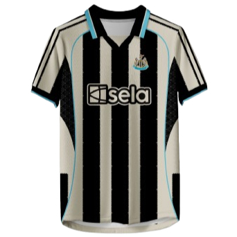 Jersey Newcastle United Home Retro Klasik Hitam Putih Sela BENGHAR.ID-115