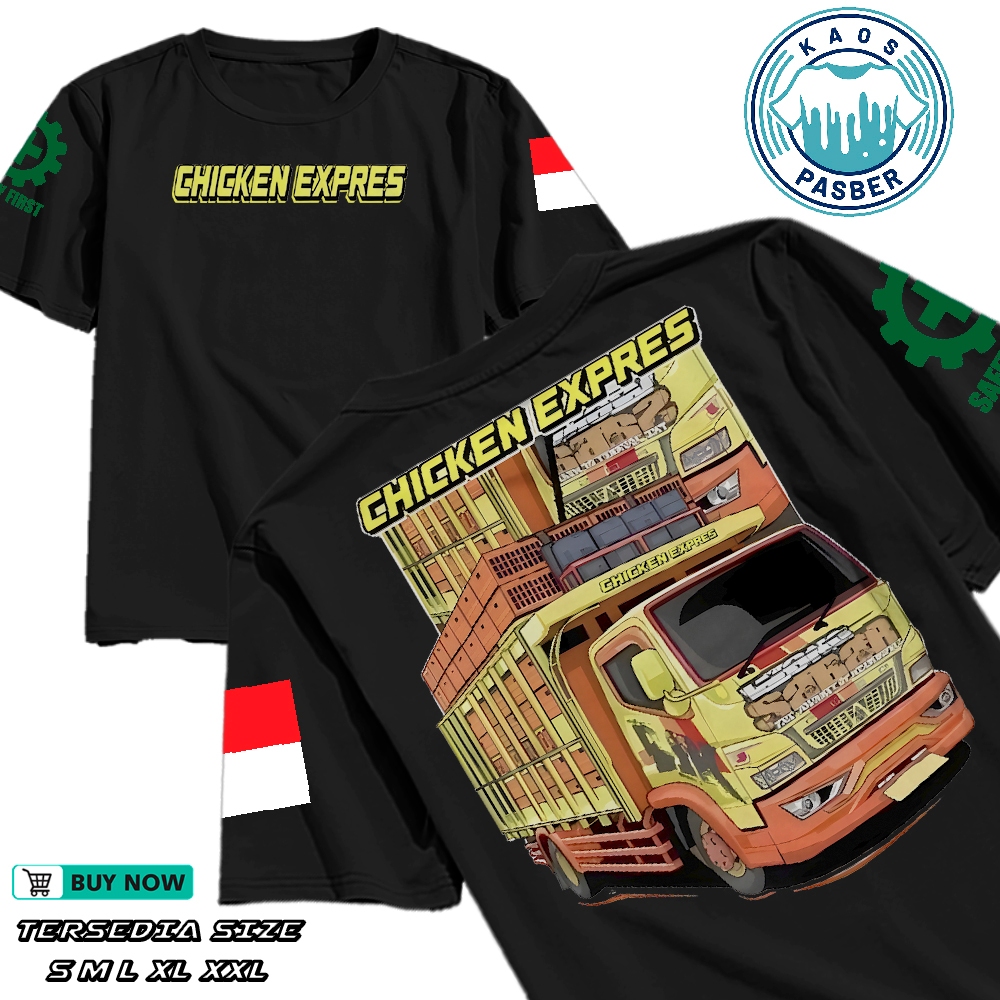 T-SHIRT KAOS MOBIL TRUK CHICKEN EXPRESS | KAOS DRIVER MUDA | KAOS TRUK REBECCA | KAOS DRIVER CHICKEN
