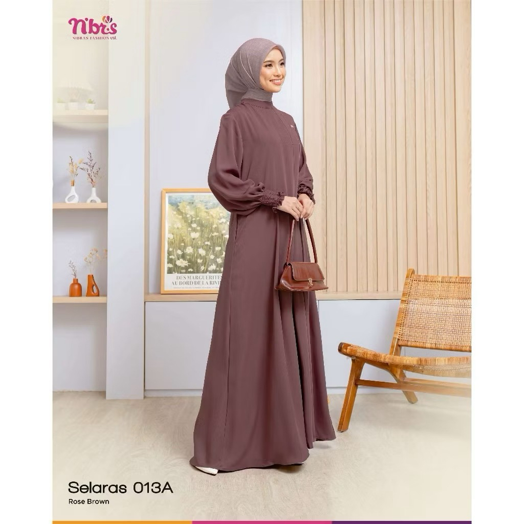GAMIS NIBRAS TERBARU SELARAS 013 A ROSE BROWN_GAMIS NIBRAS DISKON TERMURAH_GAMIS NIBRAS TERBARU_GAMI