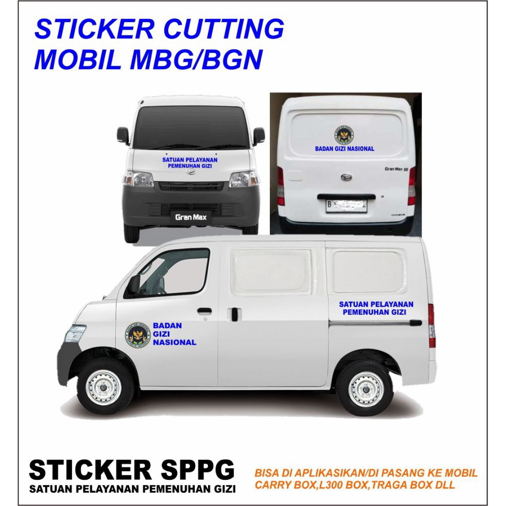 sticker mobil  mbg/bgn , Cutting sticker mobil operasional mbg/bgn badan gizi Nasional