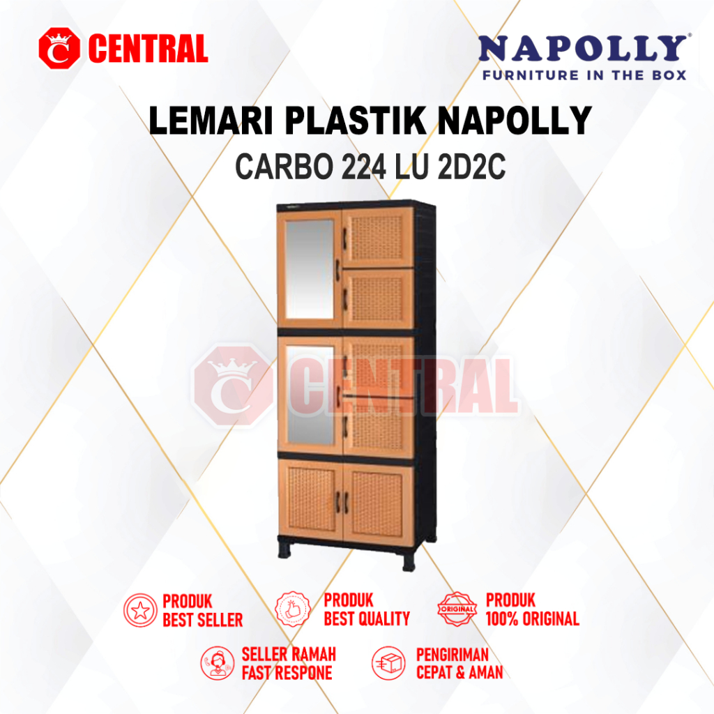 LEMARI PLASTIK NAPOLLY JUMBO CABRO 224 LU 2D2C - HIJAU TOSCA