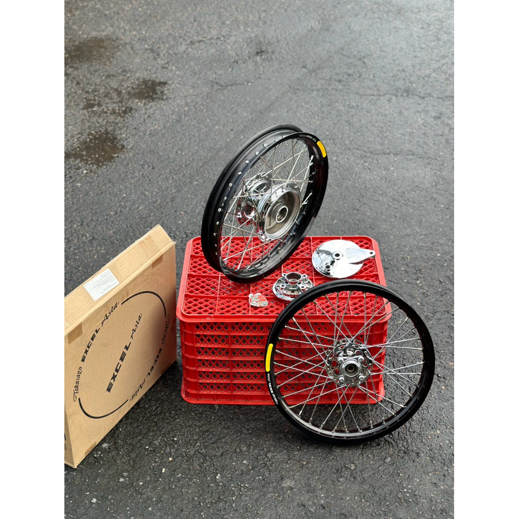 VELG TAKASAGO EXCEL SET TROMOL SSTWO TROMOL BELAKANG TS HONCO DAY CROME VELG CB GL100 TROMOL SSTWO C