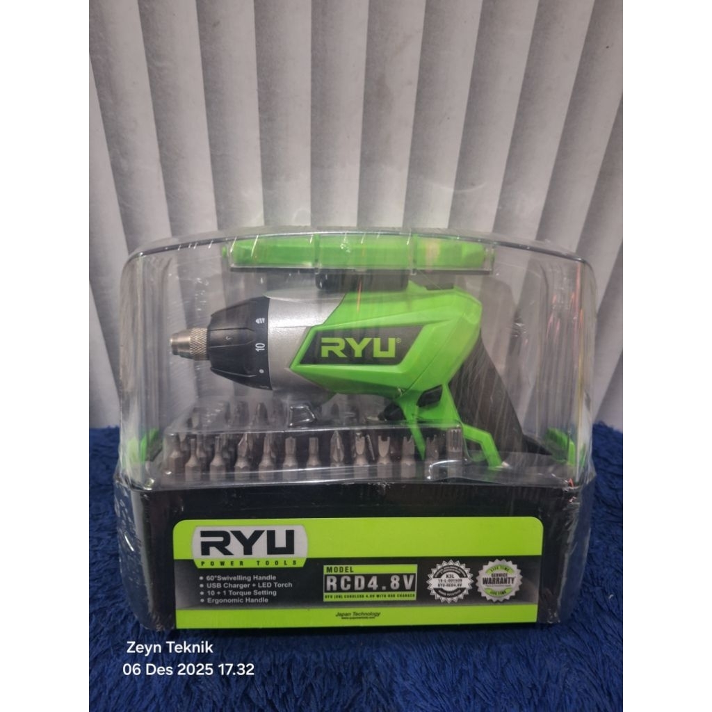 Ryu cordless 4.8v with usb charger Ryu RCD4.8V