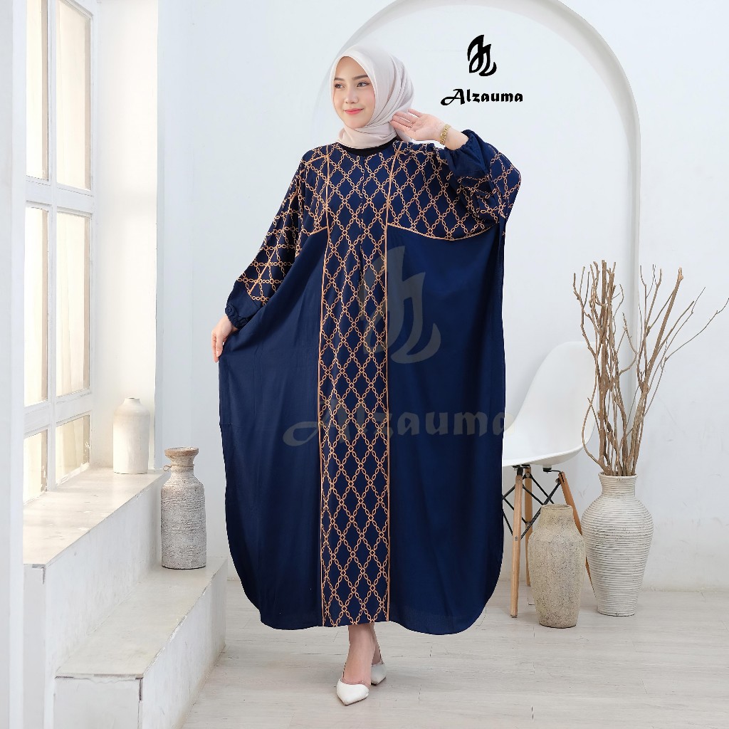 ALZAUMA Gamis Kaftan Arafah | Daster Kaftan Batik Arafah | Gamis Kekinian Simple Mewah