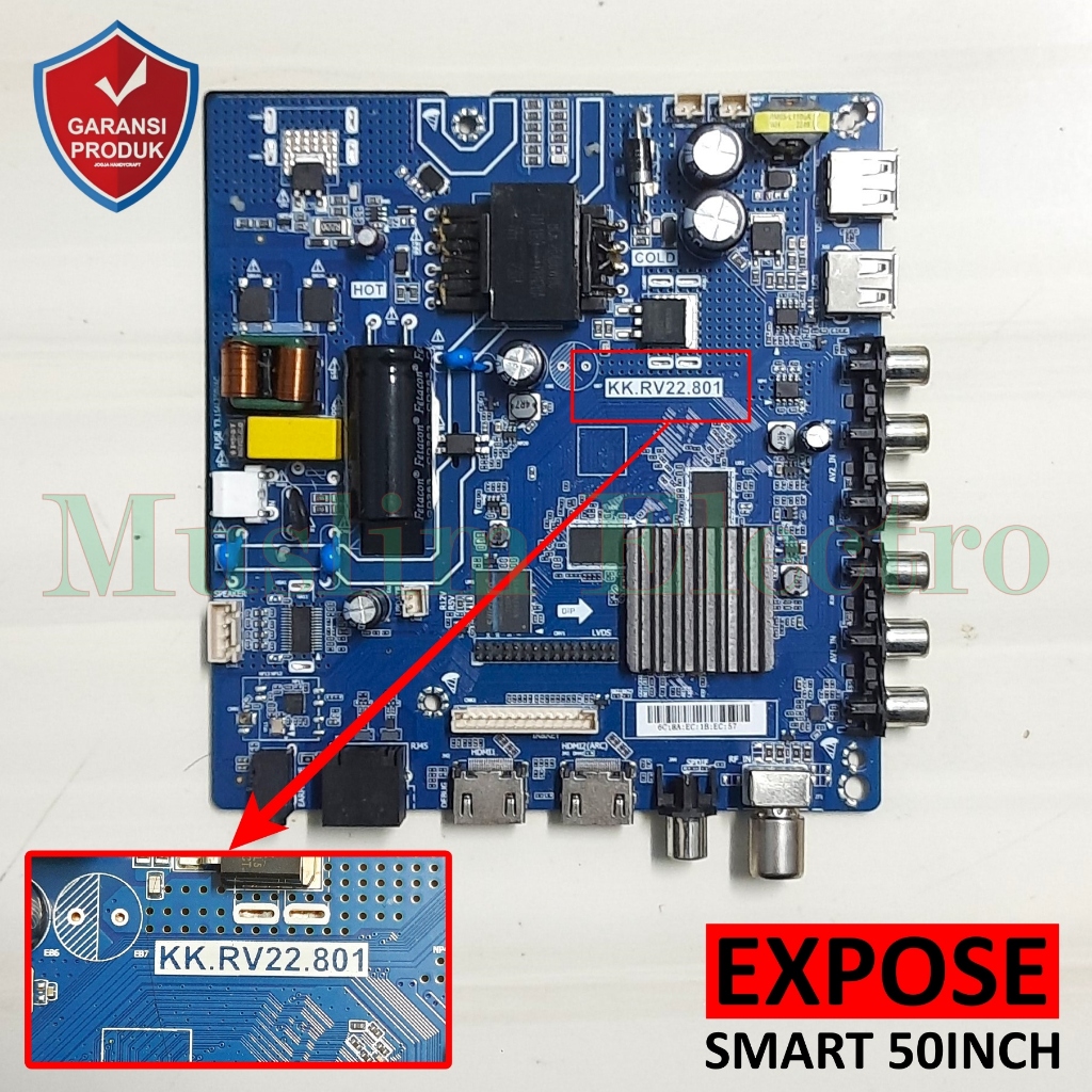 Mainboard TV EXPOSE SMART YOUTUBE 50" SMART TV 50 INCH SMART TV KK.RV22.801