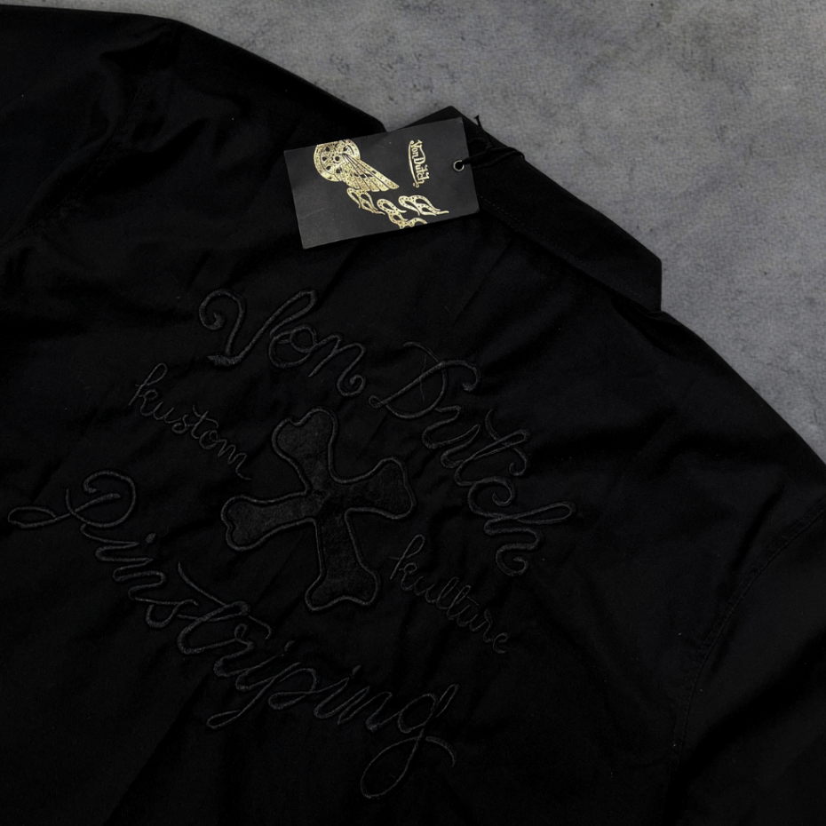 WORK SHIRT VON DUTCH ALL BLACK ORIGINAL STORE 100% - VW12