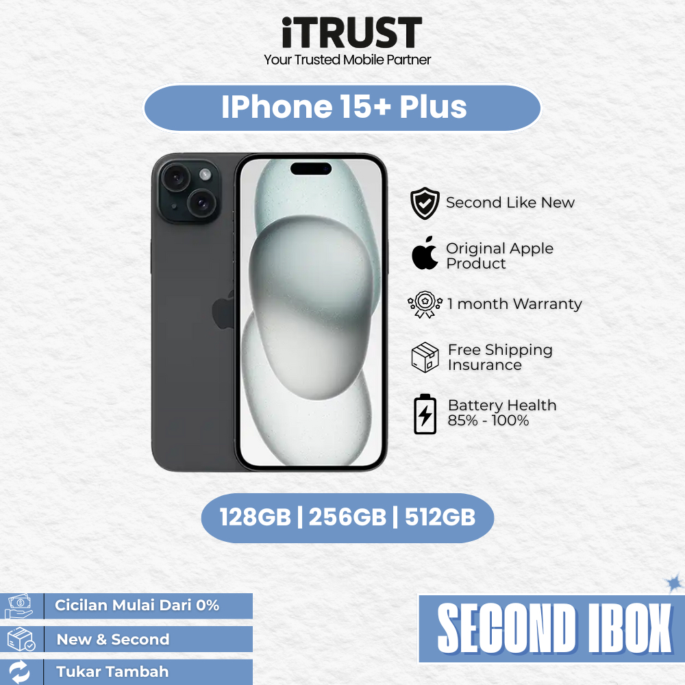 Iphone 15+ Plus 128GB/256GB Second Ibox