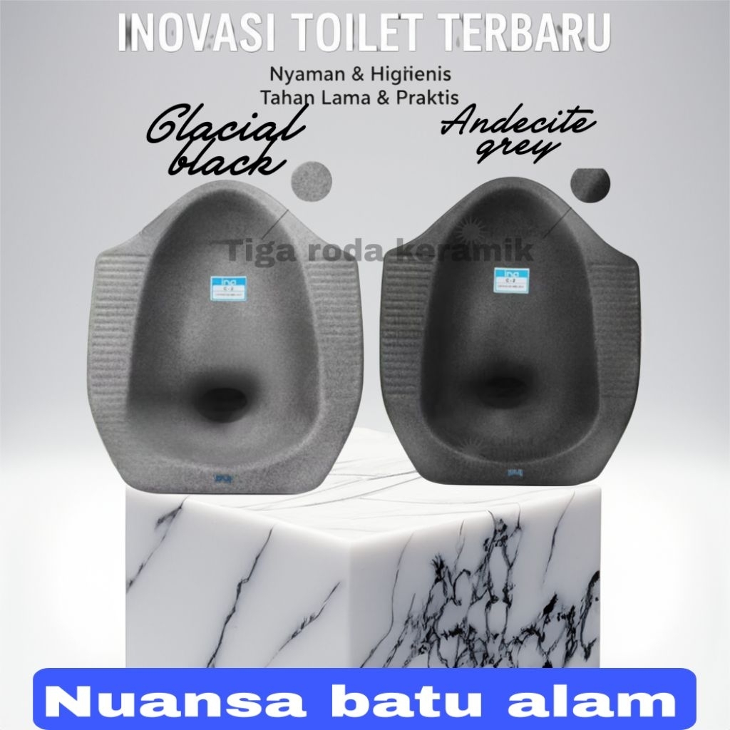 kloset jongkok ina batu alam/kloset kamar mandi/kloset teraso/kloset warna hitam/kloset warna abu(SU