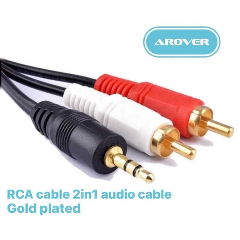 Kabel RCA 2in1 Audio AUX - Kualitas Terbaik ORIGINAL, Panjang 1,5 meter