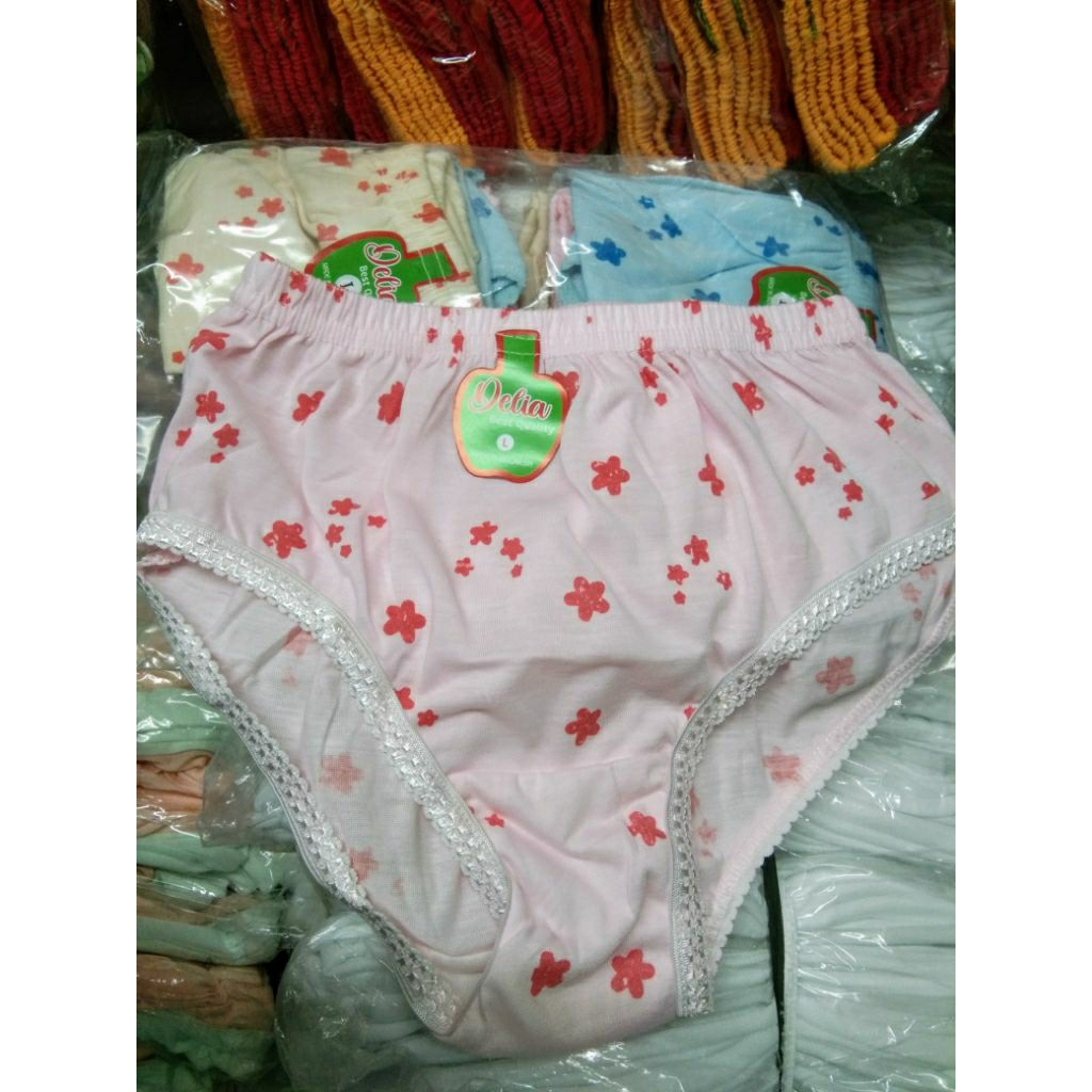 3pcs Celana Dalam Wanita Remaja Dewasa Delia /Cd Anak Cewek Remaja Dewasa Katun