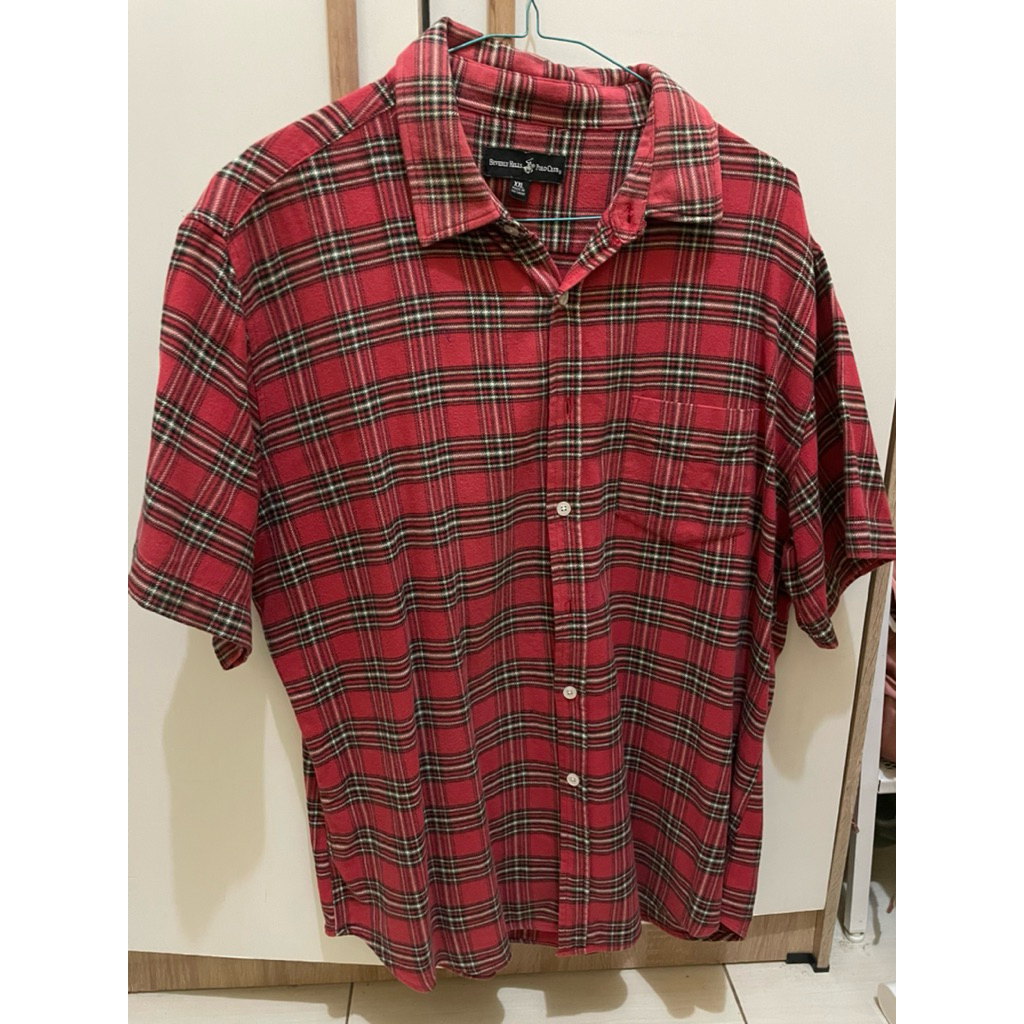 KEMEJA FLANEL LENGAN PENDEK POLO CLUB XXL