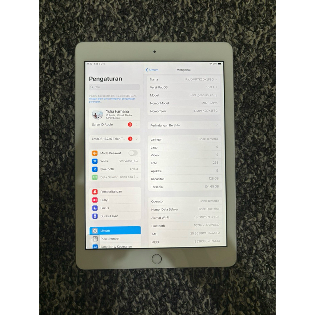 Ipad Gen-6 128GB (Second)