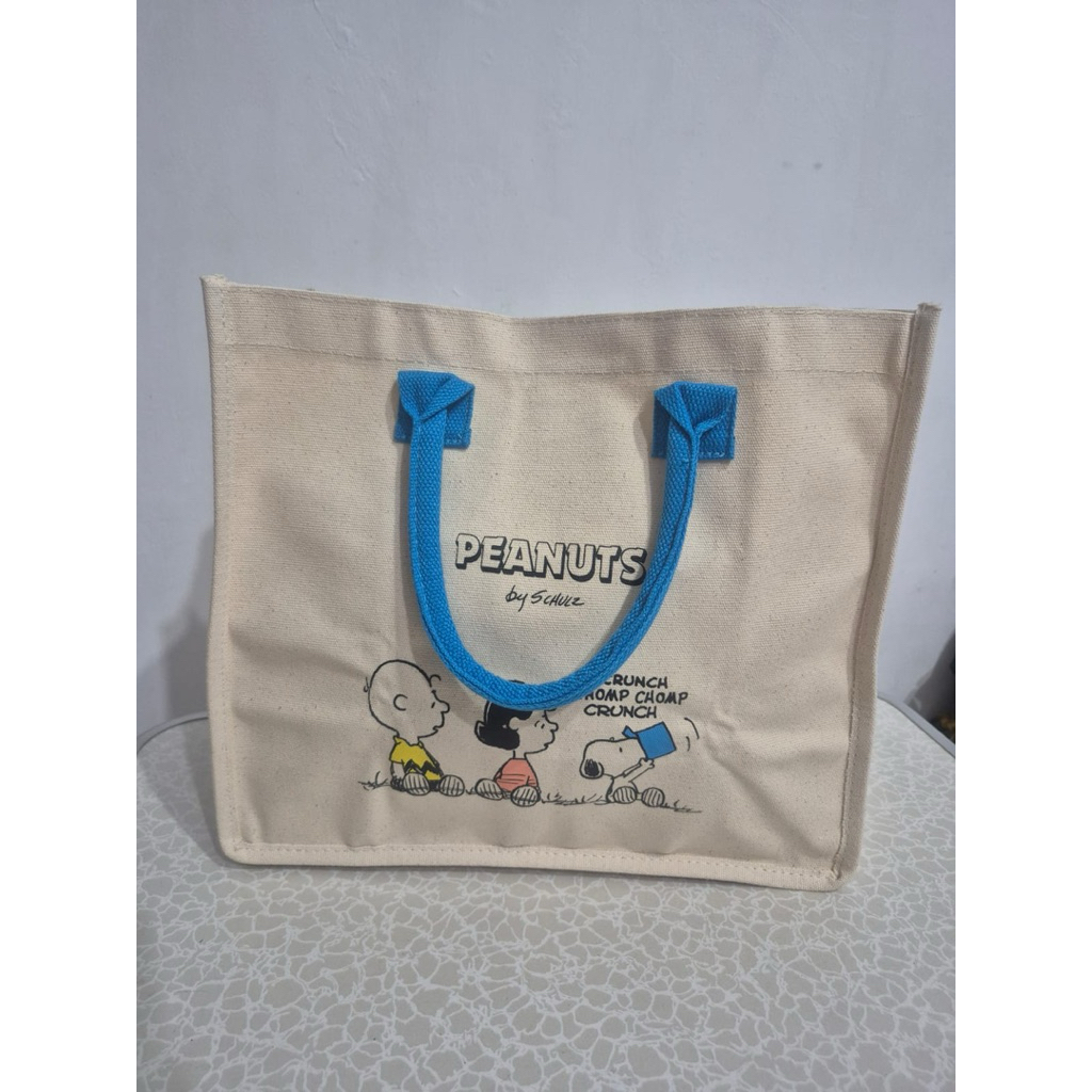 Tas tote bag Peanuts Snoopy Large Biru