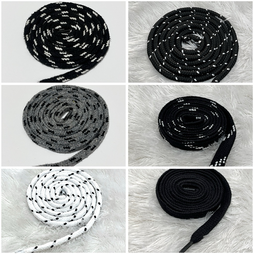 (12Pcs) TaliKur Sepatu Bintik Belang Panjang 130 Cm