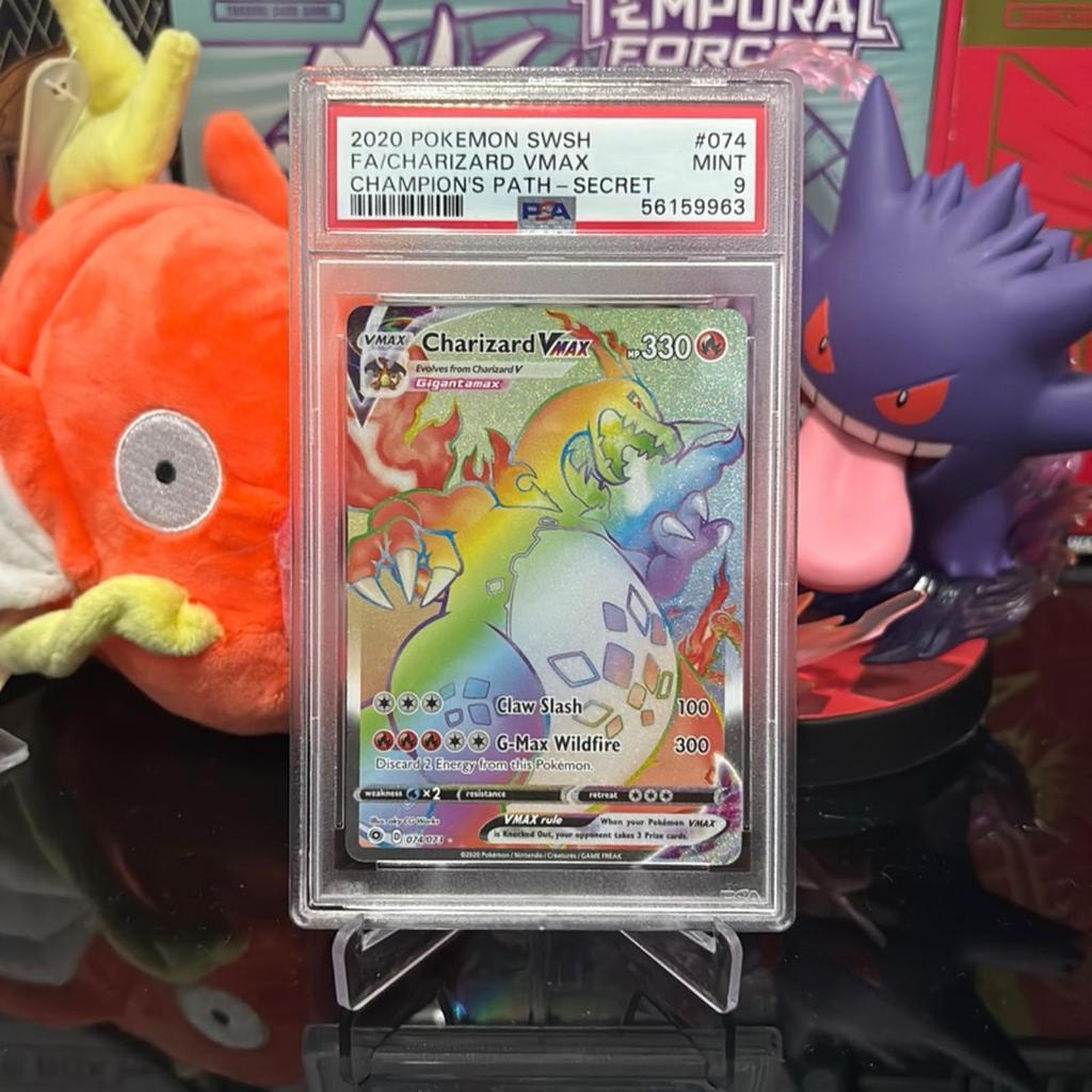 Charizard VMAX 074/073 Rainbow Secret Rare Champions Path English Pokemon Card TCG PSA 9