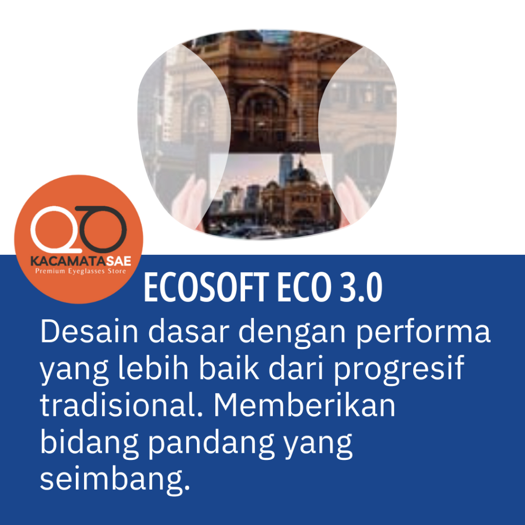 LENSA KACAMATA PROGRESIF POLYCORE ECOSOFT ECO 3.0 ORIGINAL