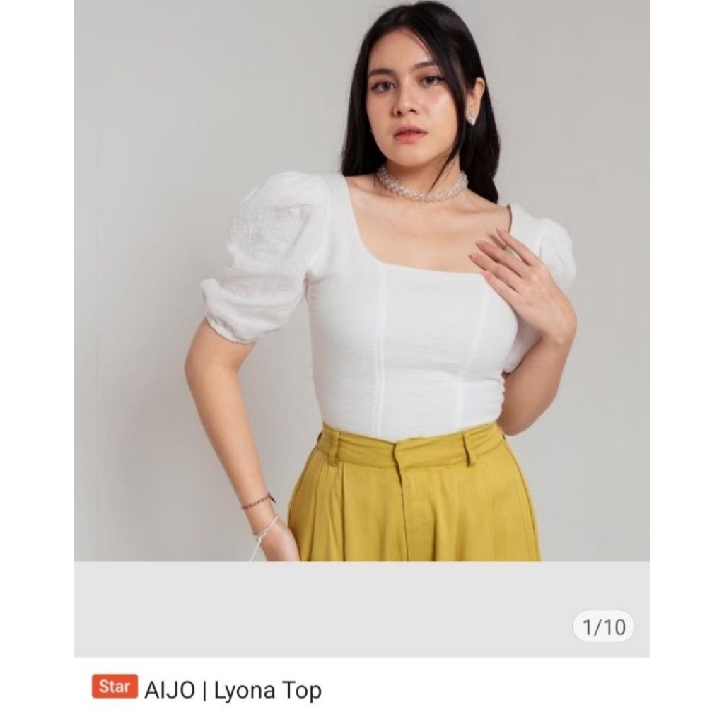 preloved AIJO white top crop top