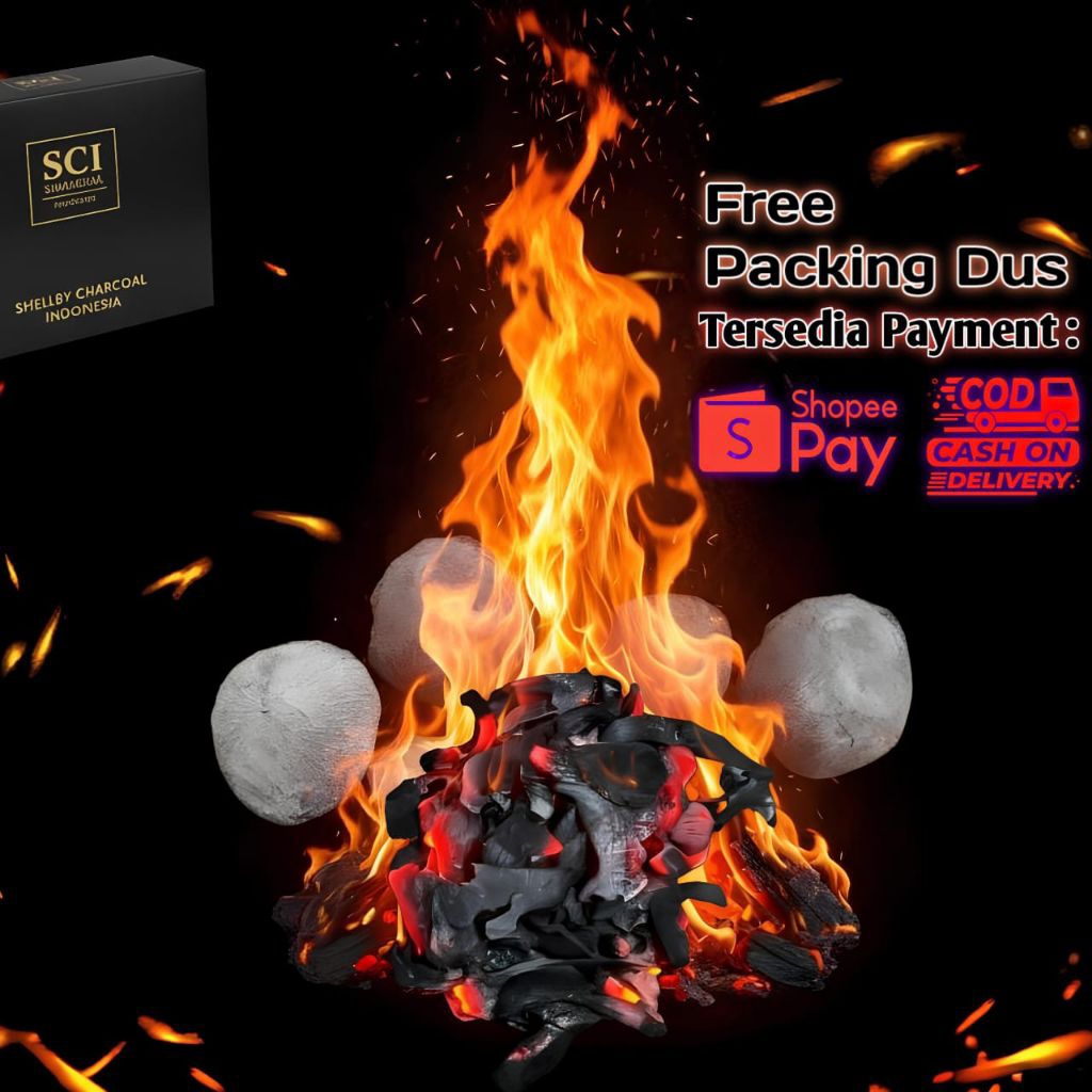 Arang batok kelapa resto spek premium | Kemasan 1Kg