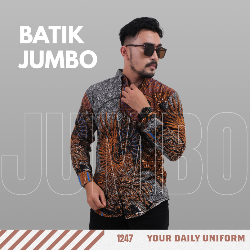 DGM Fashion Kemeja Batik Pria Lengan Panjang big size Kemeja batik jumbo kemeja batik big size 031