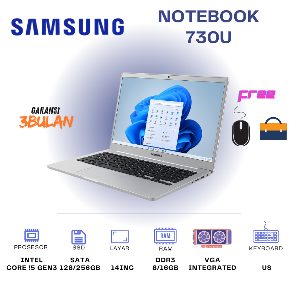 Laptop Samsung Series Core i3 i5 i7 Laptop Pelajar