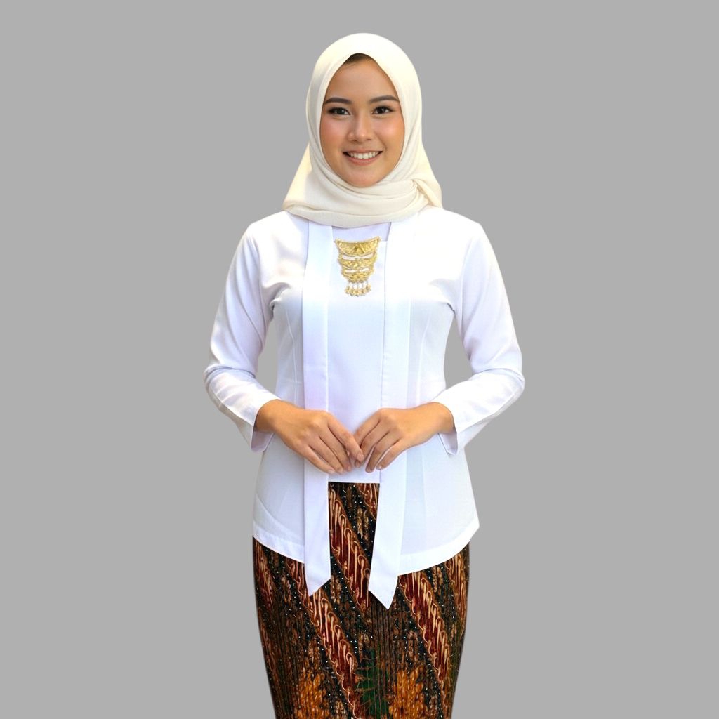 KEBAYA KUTUBARU POLOS KATUN MIKRO