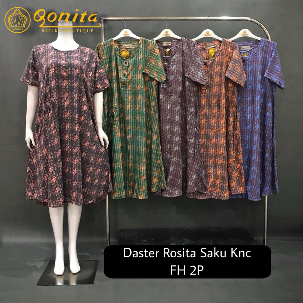 [LD 120] QONITA DASTER ROSITA SAKU KANCING FH 2P BATIK CAP PEKALONGAN