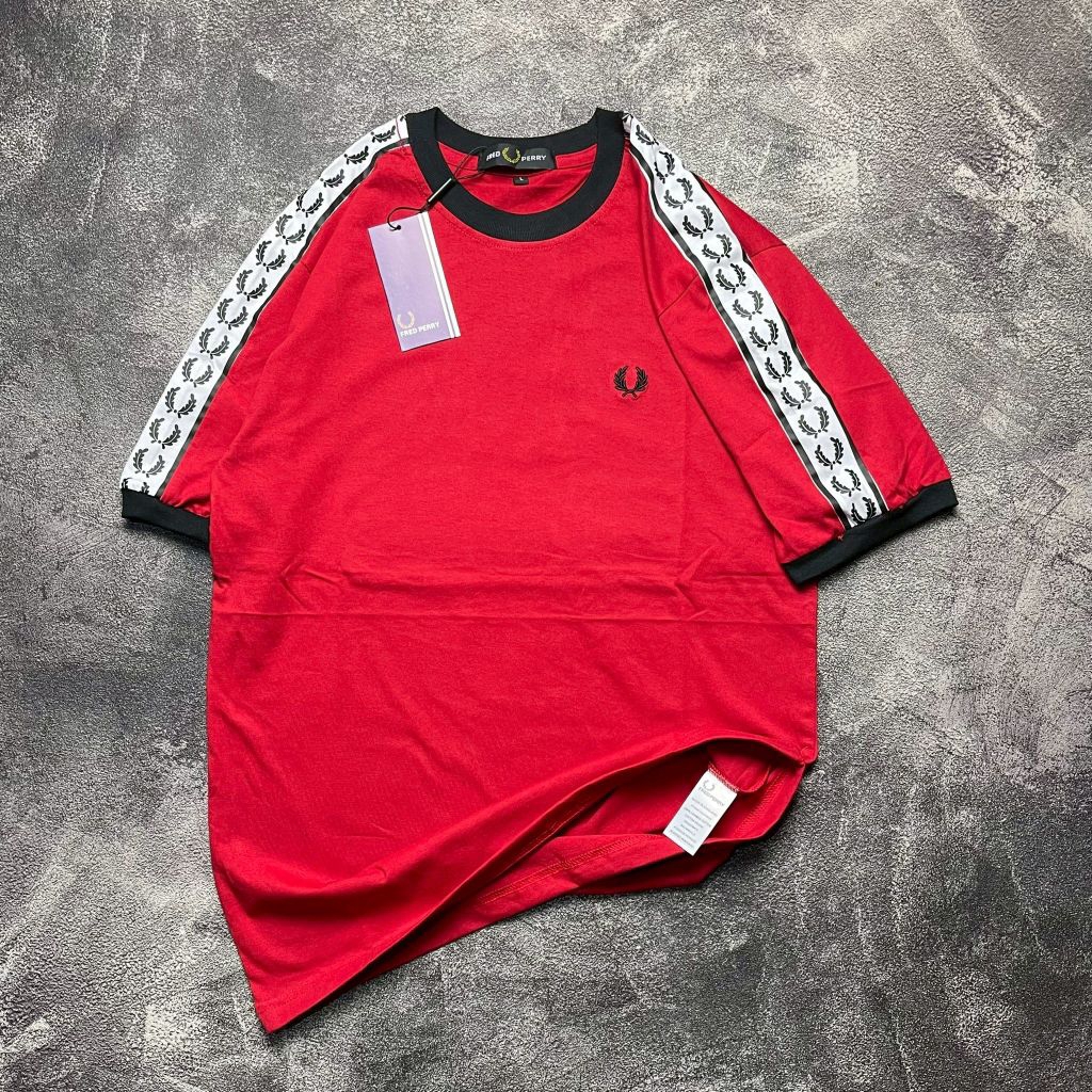 FRED PERRY T-Shirt Kaos Branded Lengan Pendek Cotton Combed 24s Super Premium Original Quality Ukura