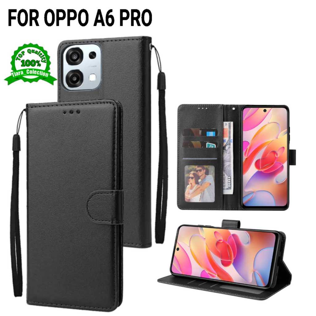 Casing Hp Cover hp Untuk OPPO A6 PRO Leather Flip Case Dompet