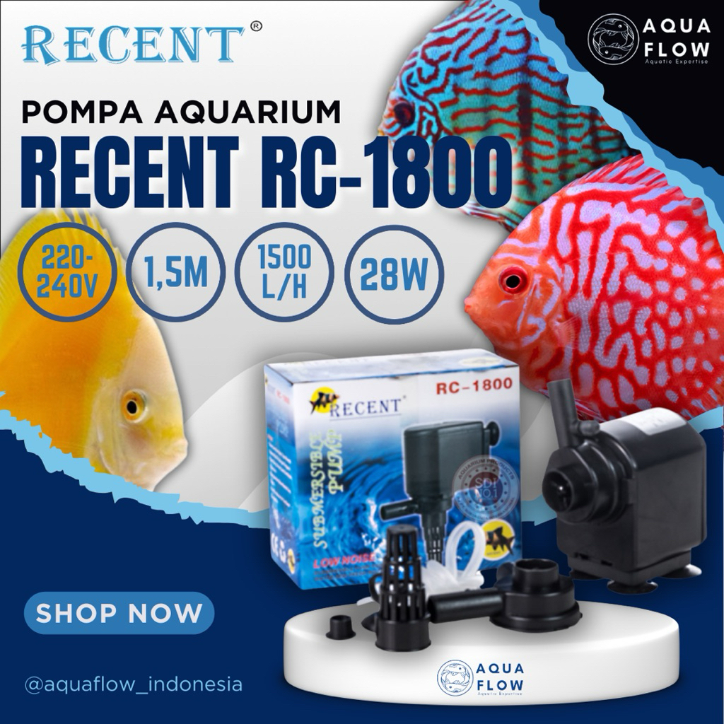 Pompa Aquarium Recent RC 1800 1500L/H 28W / Pompa Kolam / Pompa Aquarium