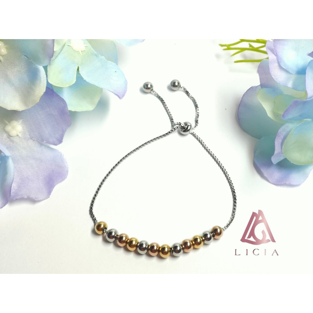 Gelang Silver Serut Jali-jali Anti Karat Aksesoris Wanita Lapis Emas Tahan lama.