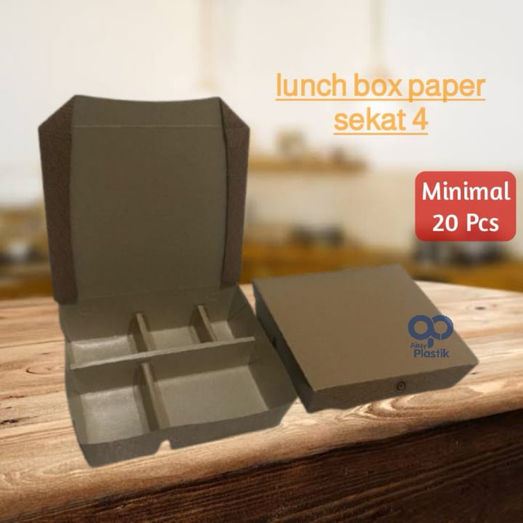 paper lunch box sekat/lunch box bento sekat 4 & sekat 5