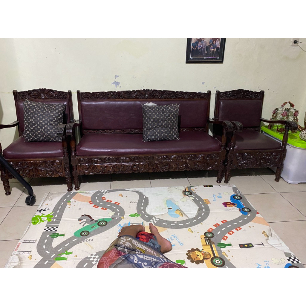 Kursi tamu dan Bufet Jati Second