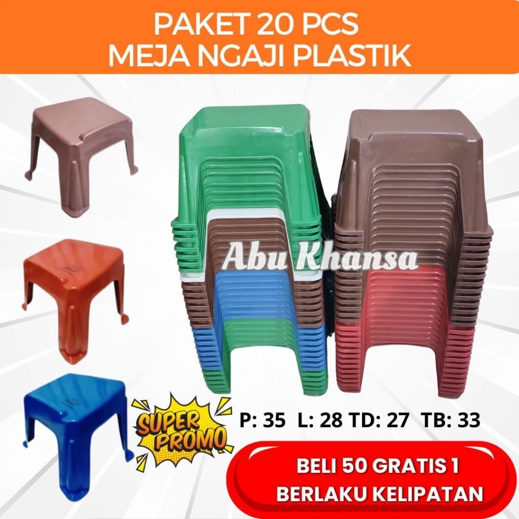 20 PCS MEJA NGAJI PLASTIK LEKAR ALQURAN MEJA BELAJAR MENGAJI BANGKU NGAJI