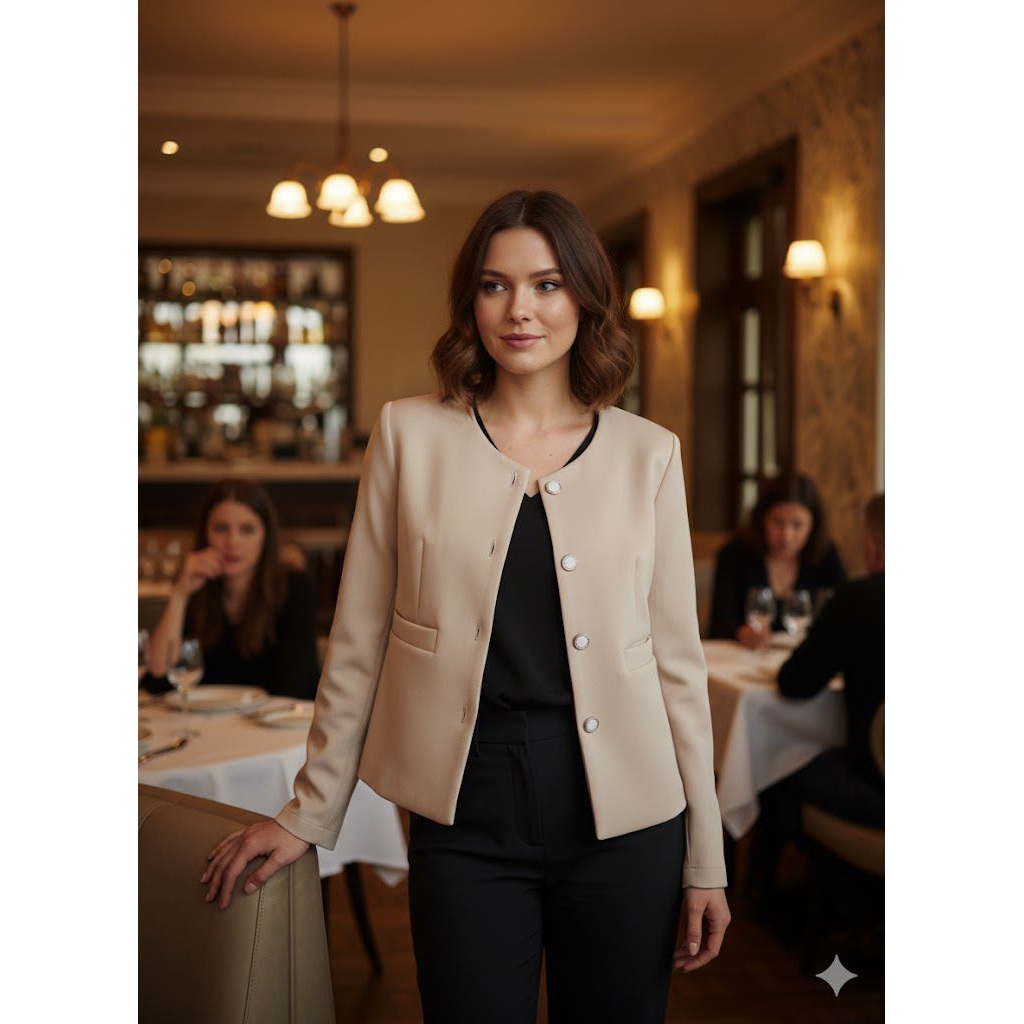 Tiffany crop blazer scuba Korean minimalis