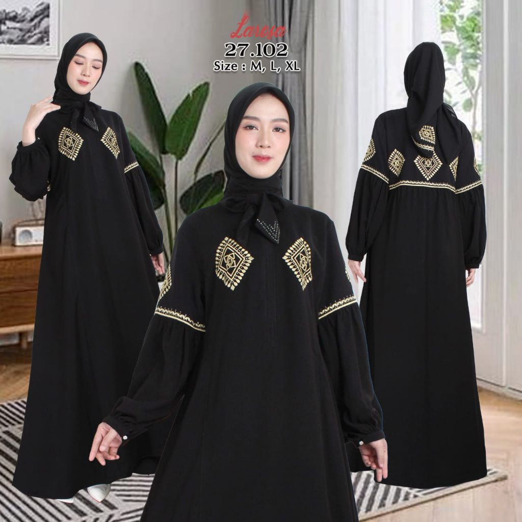 BEST SELLER GAMIS MUSLIM LAROSA SET HIJAB 102 / LAROSA DRESS ORIGINAL SET KERUDUNG  / ABAYA LAROSA B