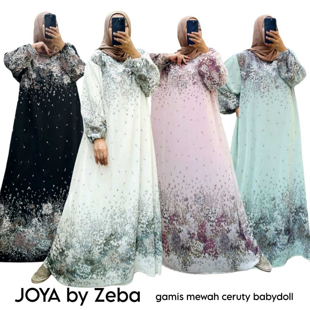 Zeba | Joya Gamis Lebaran Ceruty Super Jumbo Mewah LD140 LD150 Maxi Dress Kondangan Pesta Wanita