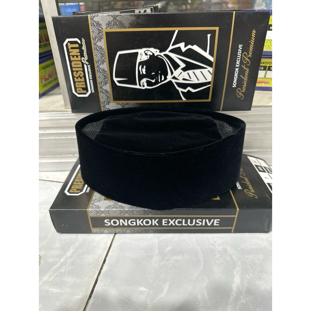 KOPYAH HITAM AC PRESIDENT (songkok) peci ORIGINAL