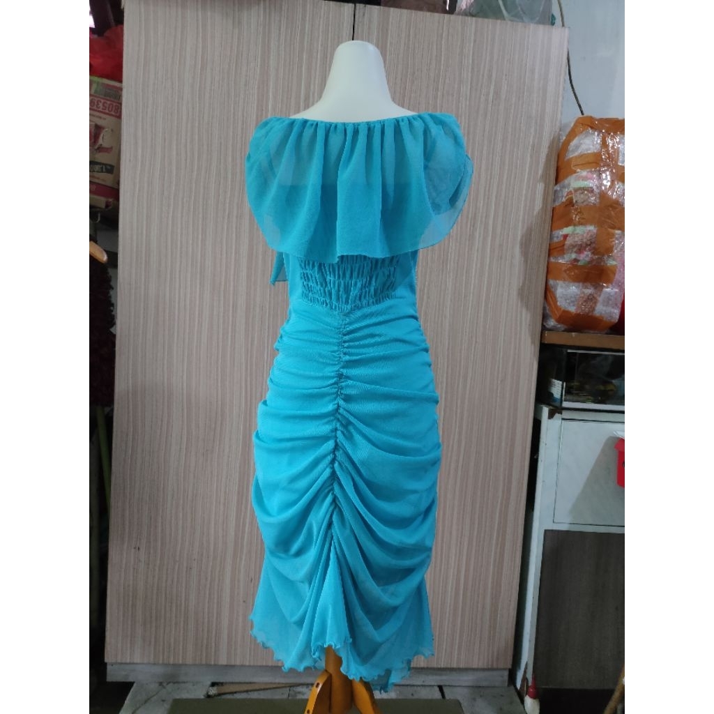 Preloved - Dress Singer/nyanyi/Gaun pesta warna biru muda.murah meriah