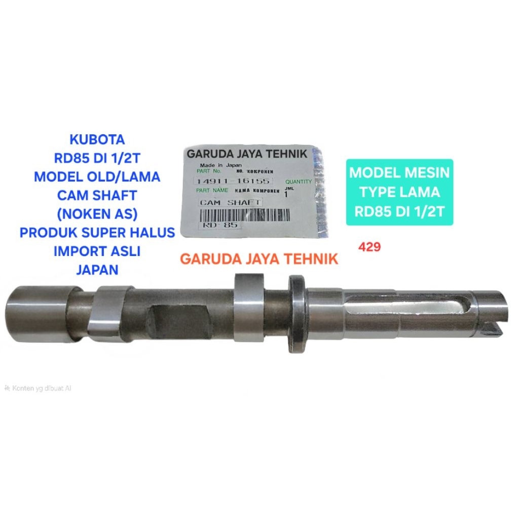 Noken as camshaft cam shaft kubota RD95 RD85 RD85DIT RD 85 model lama Jaminan produk super halus ber